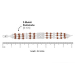 Rudraksha 92.5 Silver Diamond Ganesh Triple Line Bracelet