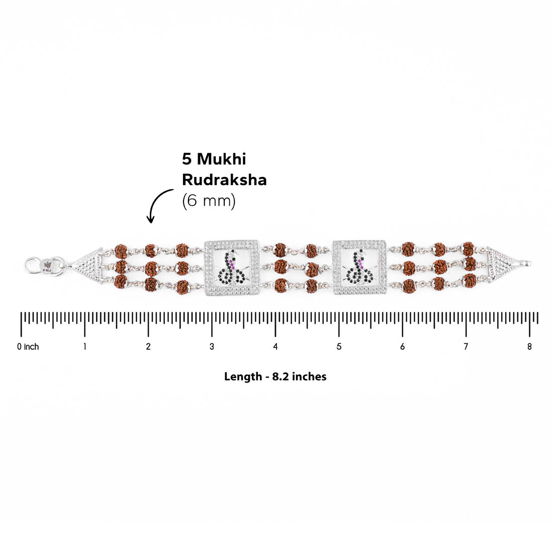 92.5 Sterling Silver Two Goga Rudraksha Bracelet