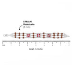 Real Rudraksha Silver Ganesh With Swastik Triple Line Bracelet