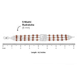 92.5 Silver Om Triple Line Rudraksha Bracelet