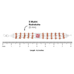 Red Swastik Silver Rudraksha Bracelet