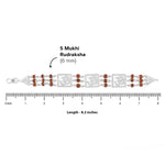 Rudraksha Silver Three Om Brooch Bracelet