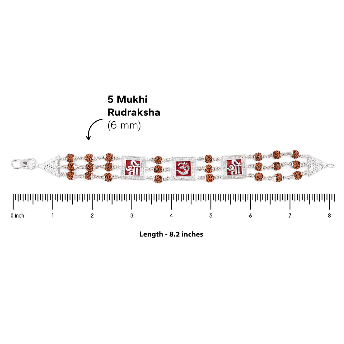 Original Rudraksha Om Shree Triple Line Bracelet