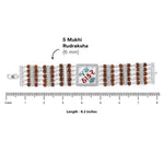 92.5 Silver Jay Thakar Five Line Rudraksha Bracelet
