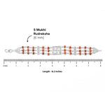 Authentic Rudraksha Silver Swastik Brooch Triple Line Bracelet