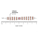 Triple Line Red Ganesh Silver Rudraksha Bracelet