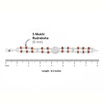 92.5 Silver Central Om Double Line Rudraksha Bracelet