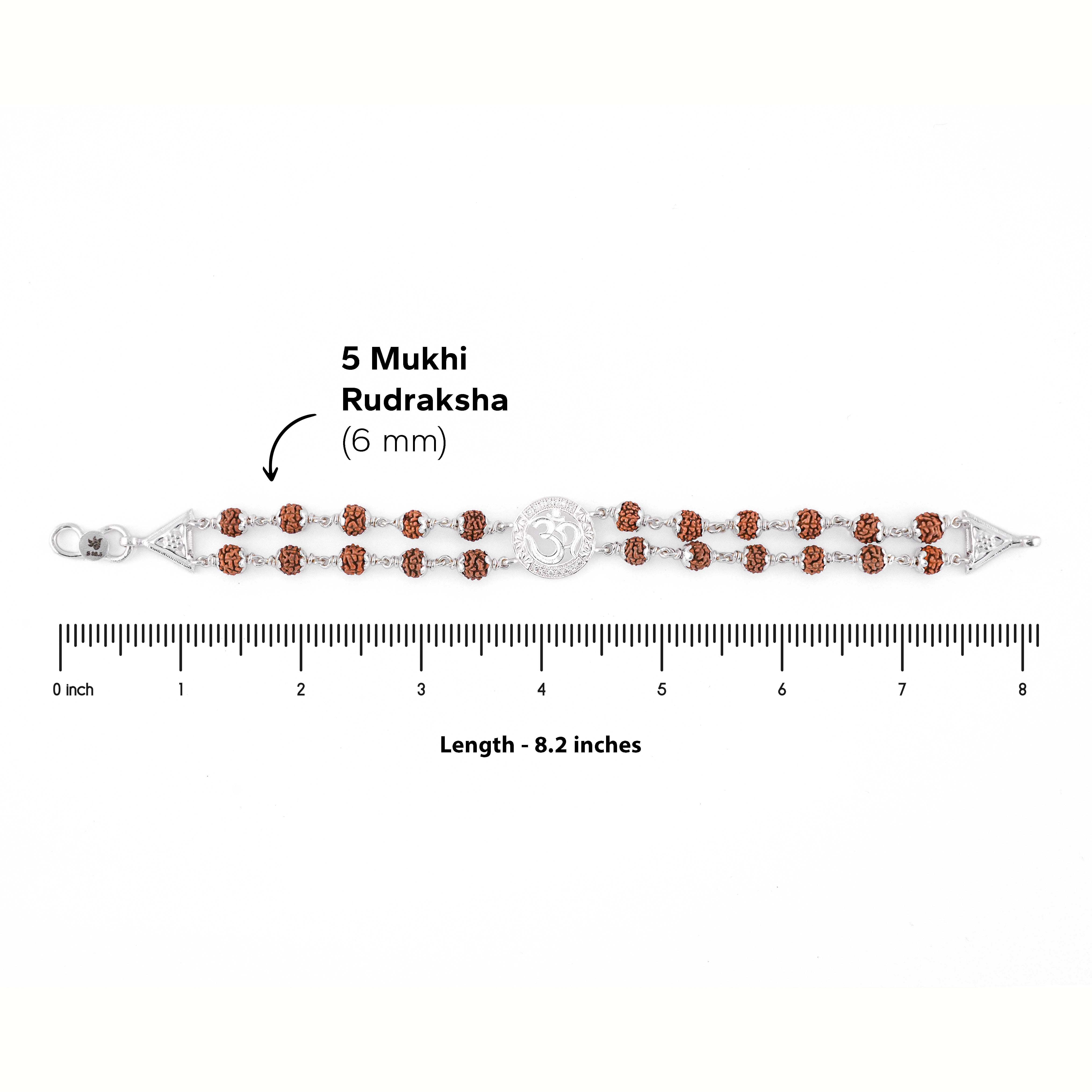 Premium Sacred Om Double Row Rudraksha Bracelet