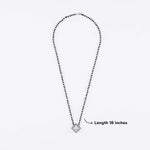 Solitaire Square Shape Mangalsutra in Silver 92.5