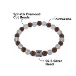 Rudraksha with Sphatik Diamond Cut Beads Bracelet