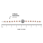 Silver Rakhi with Ganesh in a Designer Circular Sphere and Single Line Rudraksha