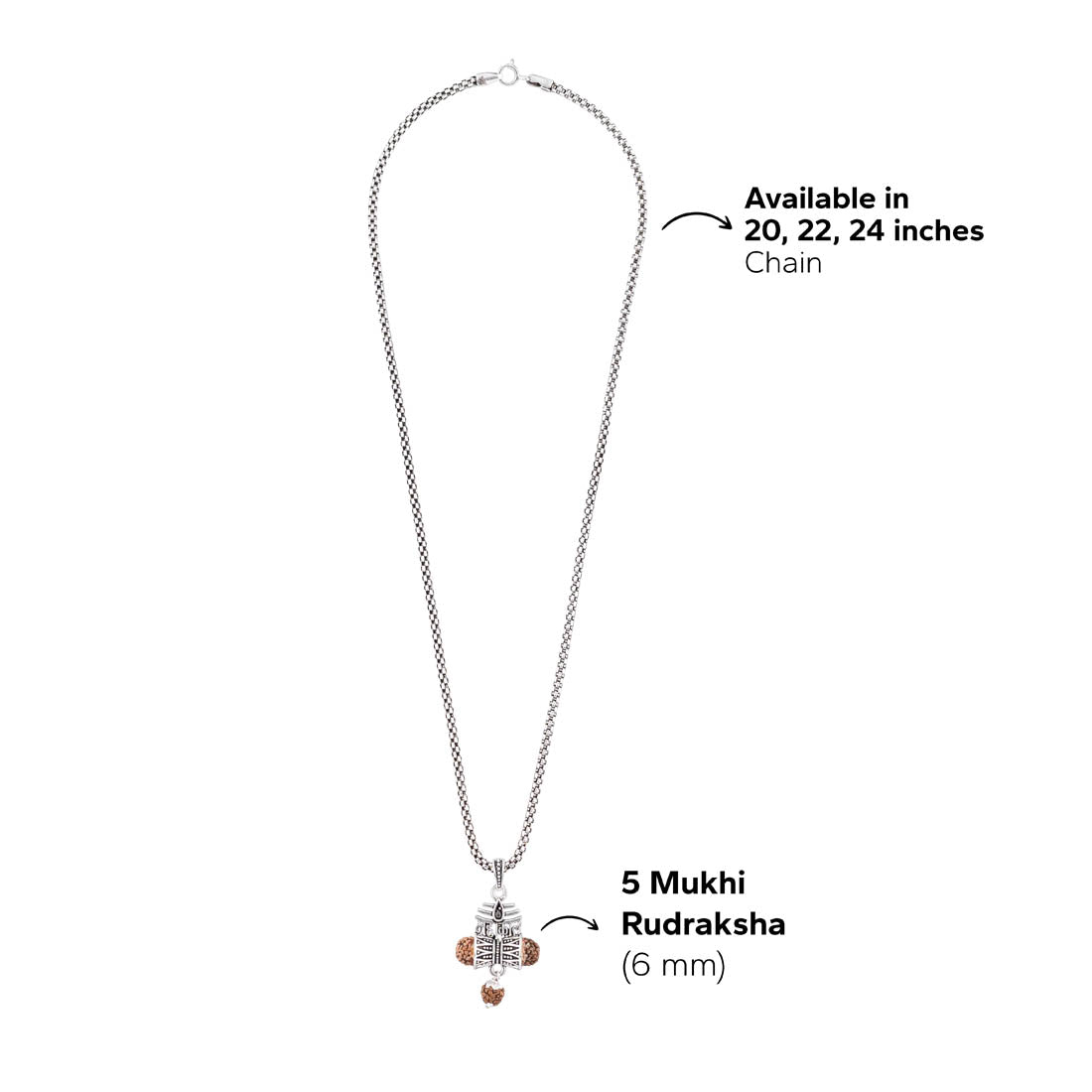 Rudraksha Mahakaal Damru Pendant