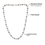 Rudraksha Silver Mala with Triangle Beads