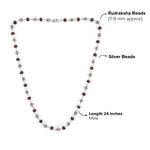 Authentic Rudraksha Silver Om Mala