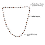 Rudraksha Silver Mala (Ornate Sphere Beads)