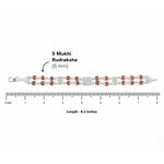 Rudraksha Silver Swastik in Diamond Square Double Line Bracelet