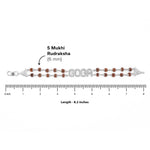Rudraksha Silver Goga Brooch Double Line Bracelet