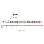 Double Line Jaguar Silver Rudraksha Bracelet