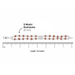 Rudraksha Silver Square Diamond Om double Line Bracelet