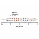 Silver Rakhi with Rudraksha, Square Diamond, and Om, Double Line Design