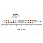 Original Rudraksha Silver Star Symbol double line Bracelet
