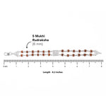 Rudraksha Silver BAPS Tilak Double Line Bracelet