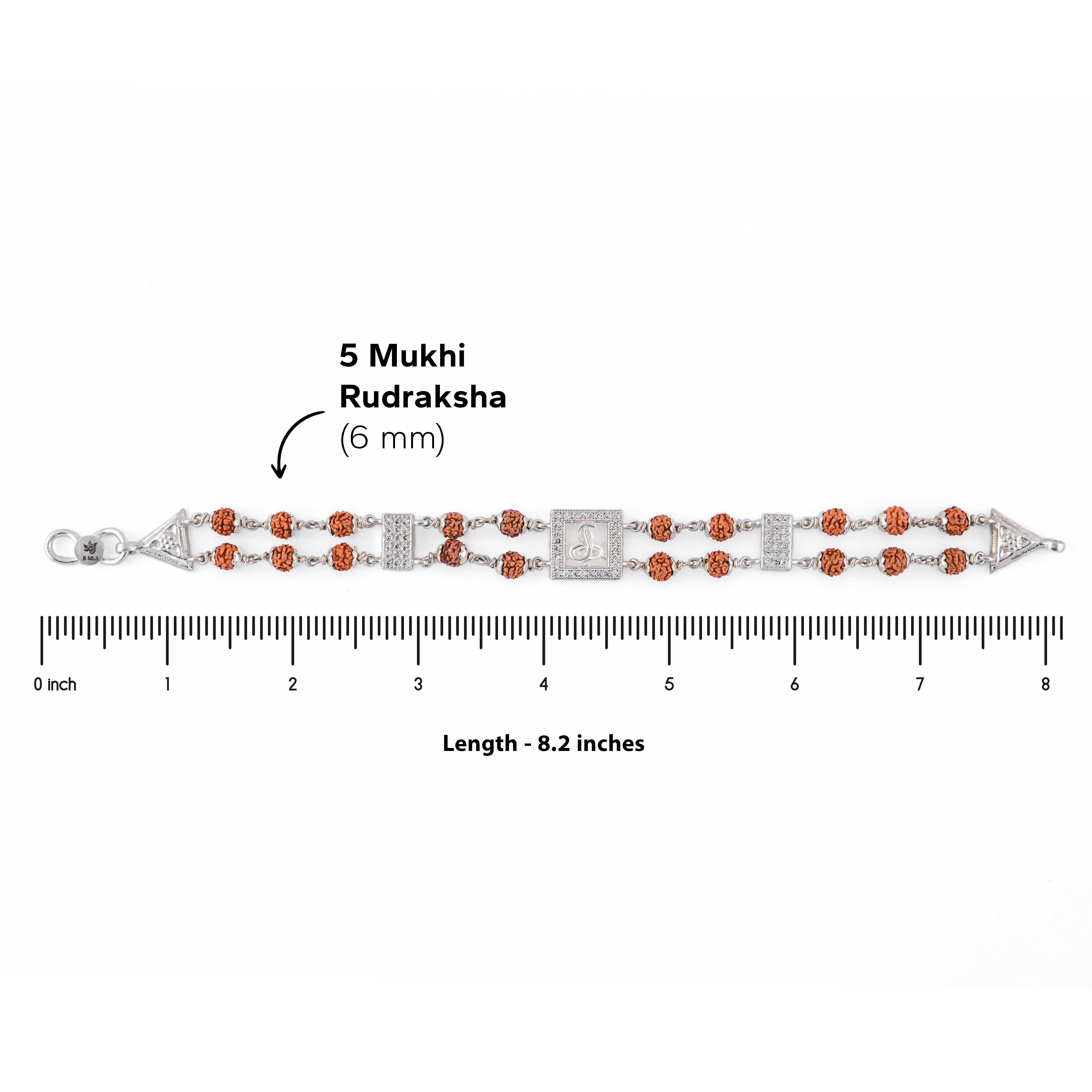Original Rudraksha Central Naag Double Line Bracelet
