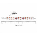 Rudraksha Silver Bracelet with Two Om Design