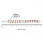 Real Rudraksha Silver Naag Double Line Bracelet