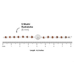 Rudraksha Silver Bracelet With Om in a Concave Sphere