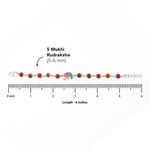 Rudraksha Silver Bracelet with Multicolor Elephant Single Line for Kids