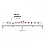 Rudraksha Silver Bracelet with Colorful Mickey Mouse Single Line for Kids