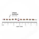 Real Rudraksha Silver Bracelet with Colorful Teddy Bear Single Line for Kids