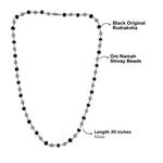 Black Rudraksha with Om Namah Shivaya Silver Beads Mala