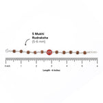 Rudraksha Silver Bracelet with Ram Single Line for Kids