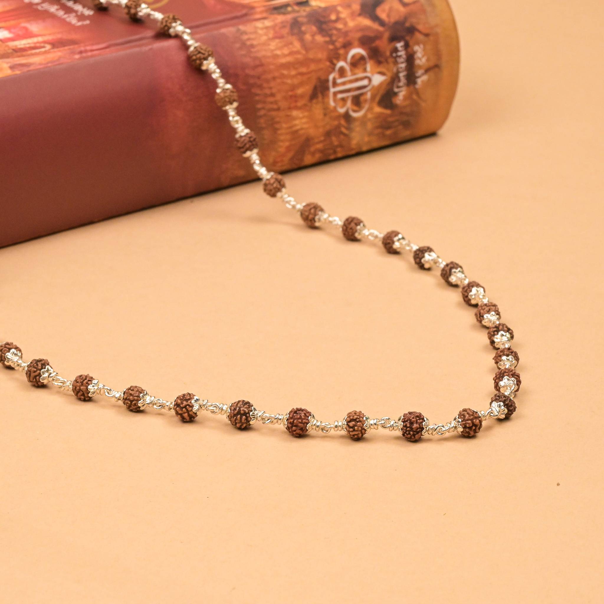 Rudraksha Silver Mala ( 8 – 9 mm Rudraksha Size)