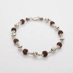 Silver Textured Rudraksha Bracelet