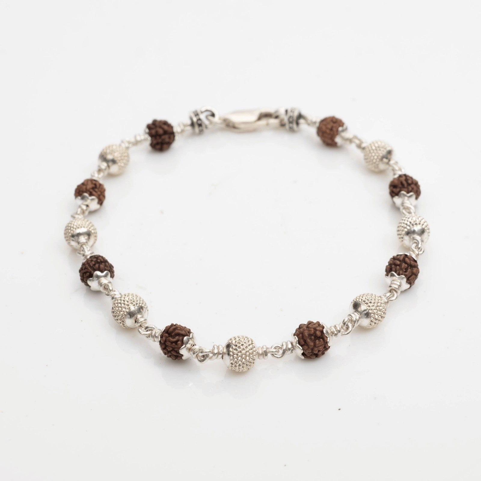 CNC Silver Rudraksha Bracelet
