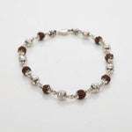 Textured Silver CNC Rudraksha Bracelet