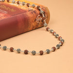 Rudraksha With Flower Silver Beads Mala