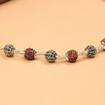 Rudraksha With Flower Silver Beads Mala