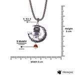 Shiva Trishul with Moon Rudraksha Silver Pendant