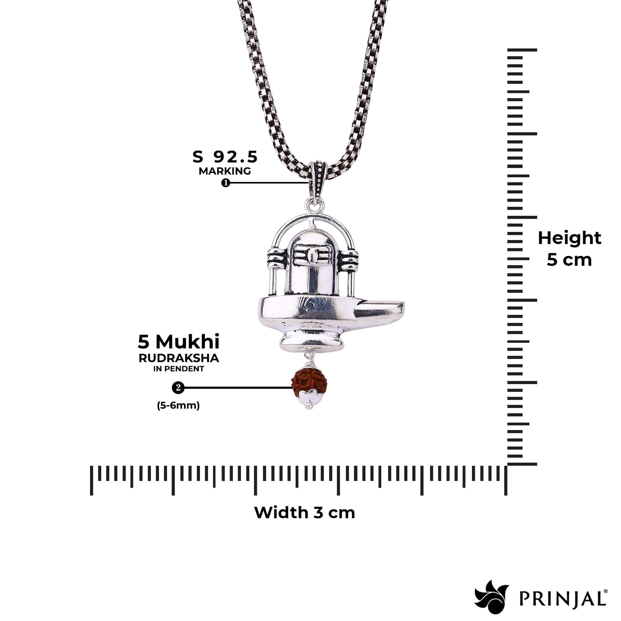 Spiritual Shivling Rudraksha Silver Pendant