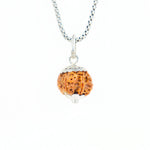 Silver Capping 6 Mukhi Rudraksha Pendant With Chain