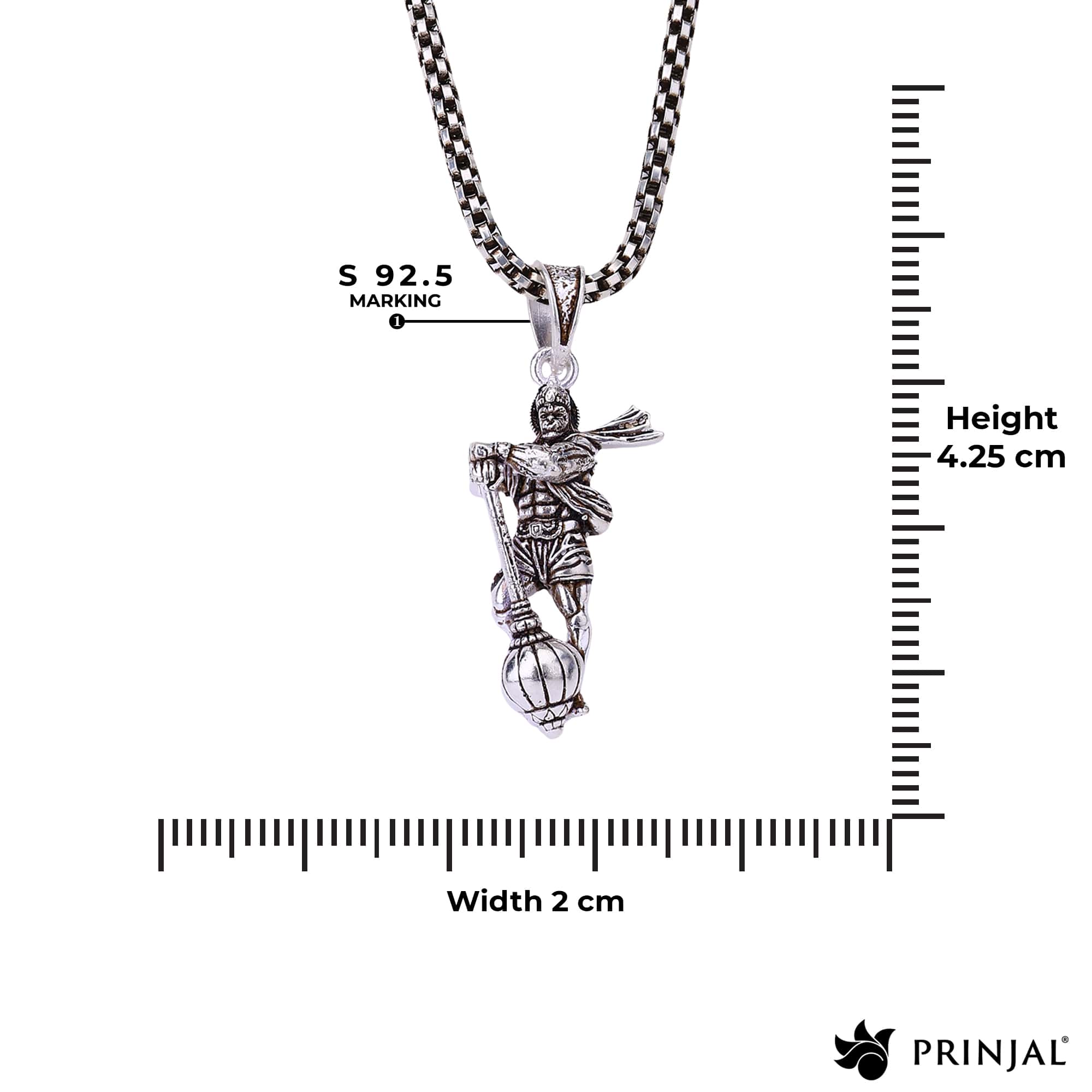 92.5 Silver Lord Hanuman Pendant