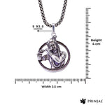 Lord Krishna Silver Pendant