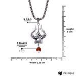 Om Trishul Mahakal Rudraksha Silver Pendant