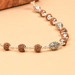 Rudraksha With Dome Silver Beads Mala
