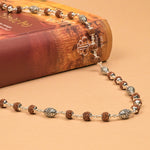Rudraksha With Dome Silver Beads Mala
