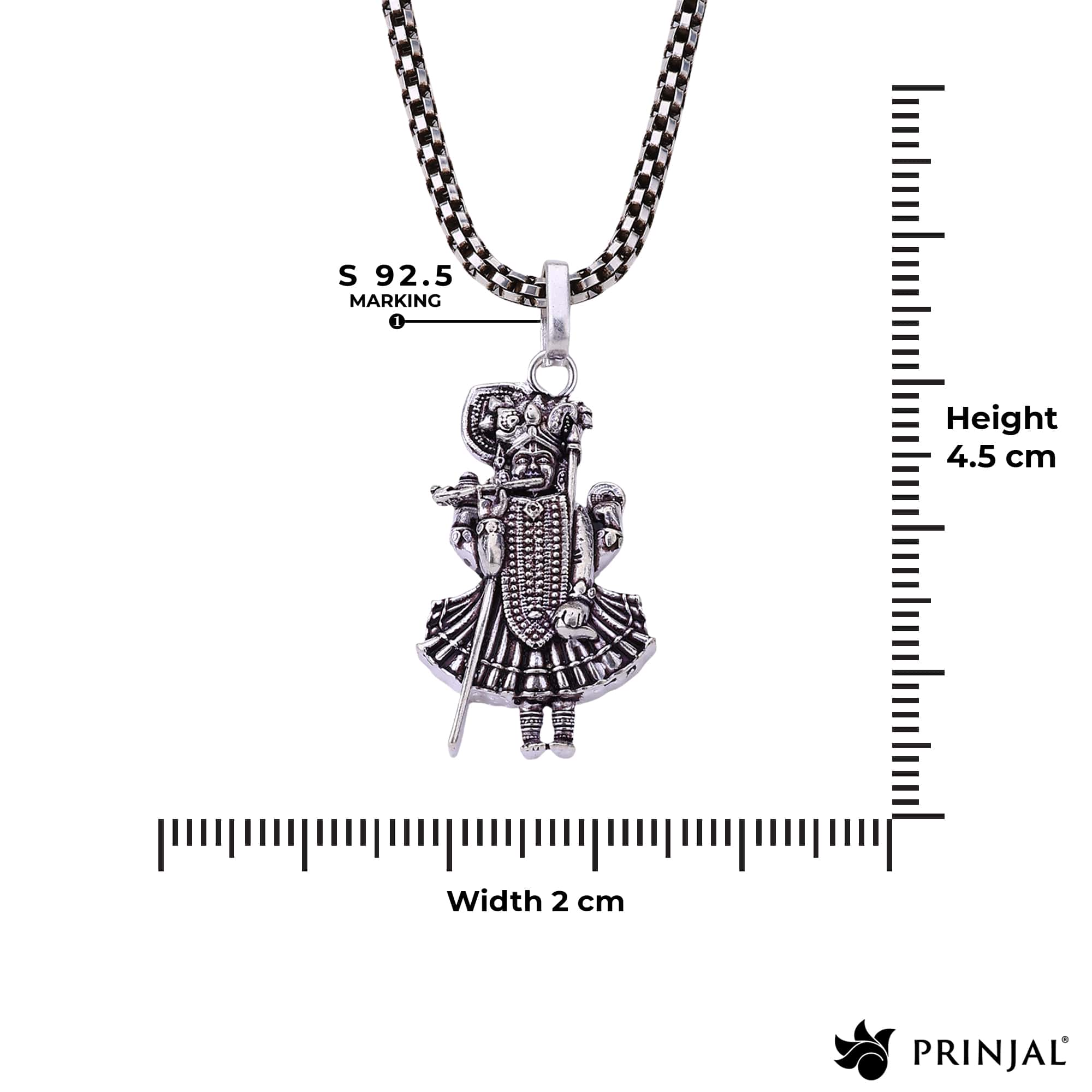 92.5 Silver Lord Shrinathji Pendant
